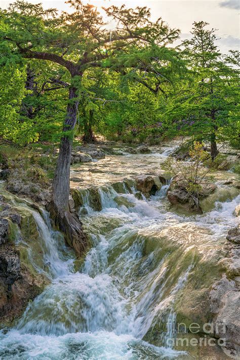 Texas Hill Country Waterfall Vertical Photograph By Bee Creek