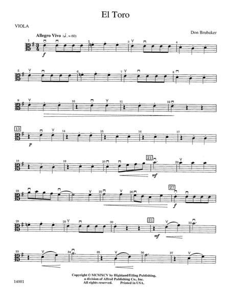 El Toro Viola By Don Brubaker Digital Sheet Music For Part