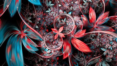 Red Fractal Flower Stock Image Image Of Blossom Background 177179817