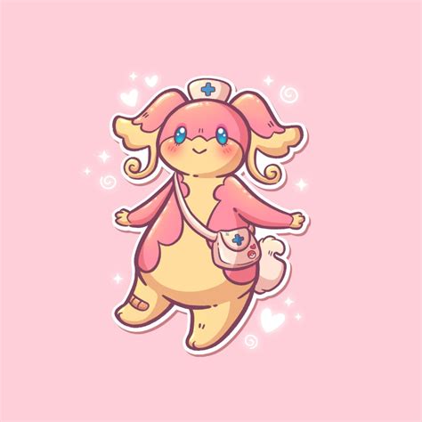 Nurse Audino Sticker Handmade Unova Gen 5 Pokémon Etsy