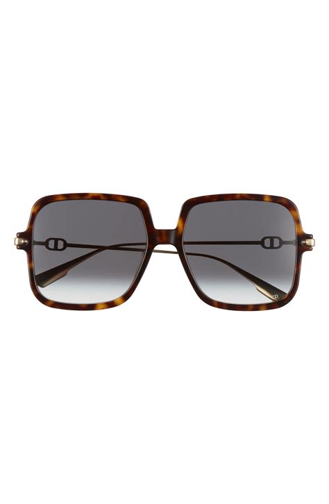 dior link1 58mm gradient square sunglasses in dark havana dark grey gradien modesens