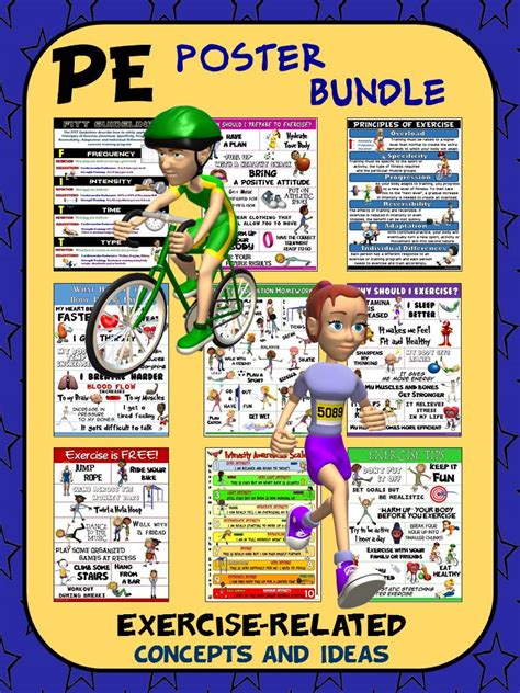 Pe Poster Bundle 9 Exercise Related Concepts And Ideas Poster Pack