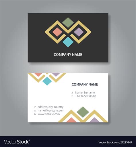 Modern Geometric Business Card Design Template Vector Image