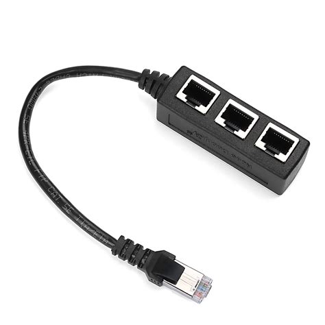 1pc Lan Ethernet Network Rj45 Connector Splitter Adapter Cable For