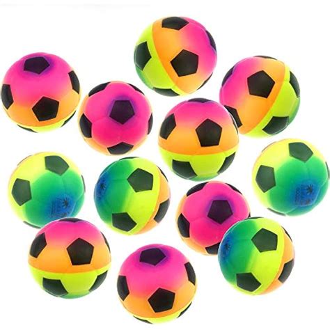 Akusety Mini Sports Stress Balls Rainbow Soccer Fun 12 Pack Foam 2 5