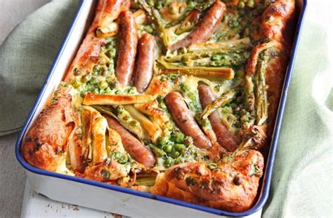 In a mixing bowl add the flour, baking powder & sea salt, then mix well. Toad in the Hole | Sausage Recipes | Tesco Real Food