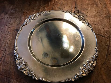 Th Century Godinger Baroque Silver Plate Charger Plates Set Of