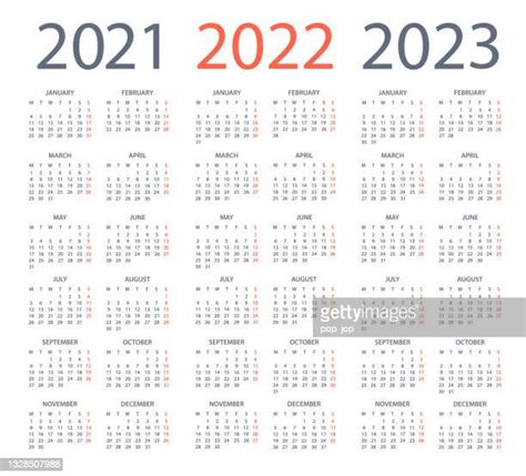 Calendar 2021 2022 2023 Foto E Immagini Stock Getty Images