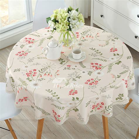 Wholesale Tablecloths Floral Cotton Linen Round 70 Inch Plaid