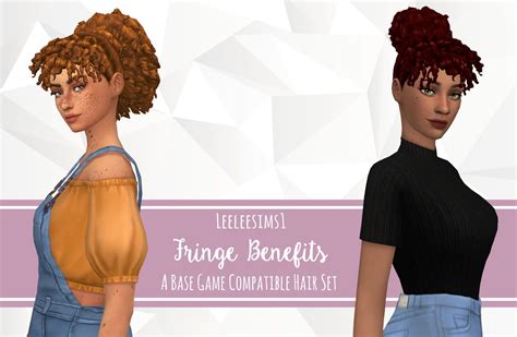 Fringe Benefits A Base Game Compatible Hair Set Sims 4 Curly Hair