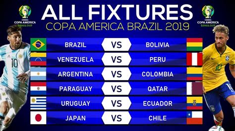 Here you'll find goal scorers, yellow/red cards, lineups and substitutions in match details. COPA AMERICA BRAZIL 2019 FIXTURES: Group Stages | Copa ...