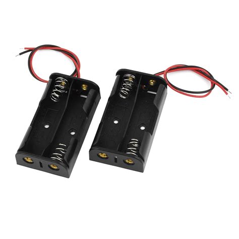 63 Wire Leads Black 2 X 15v Aa Battery Batteries Holder Case 2pcs