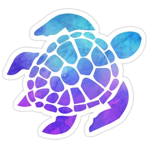 Sea Turtle Watercolor Blue And Purple Stickers By