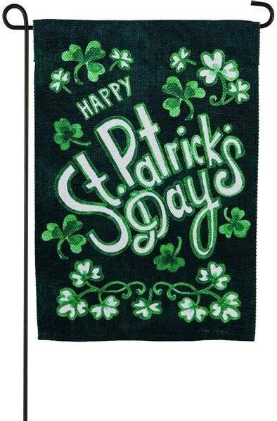 St Patrick S Day Shamrocks Double Sided Garden Flag With A Classic