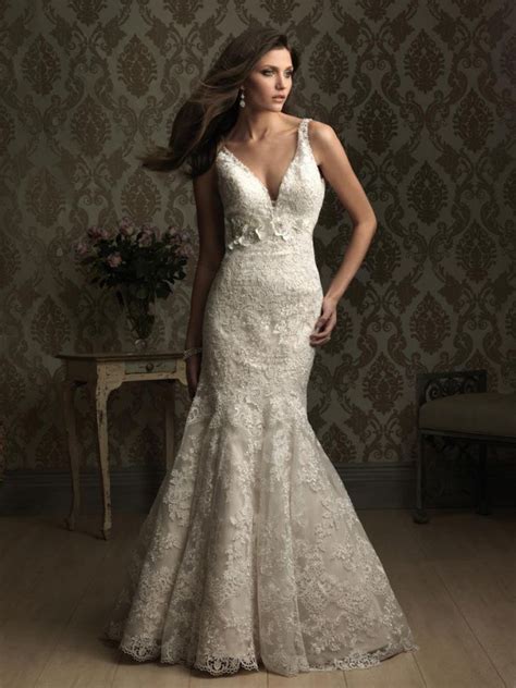 Lace Fitted Mermaidtrumpet Wedding Dresses Prlog