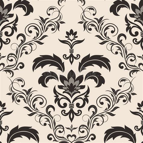 Seamless Gothic Floral Wallpaper Stock Vector Illustration Of