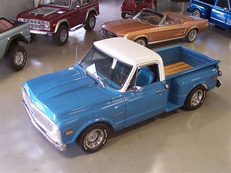 Medium Blue 1971 Chevrolet C10 Dream Restoration C10 Chevy Truck