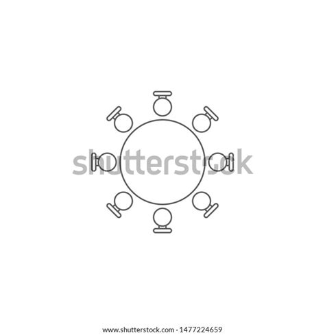 Round Table Chairs Top View Vector Stock Vector Royalty Free