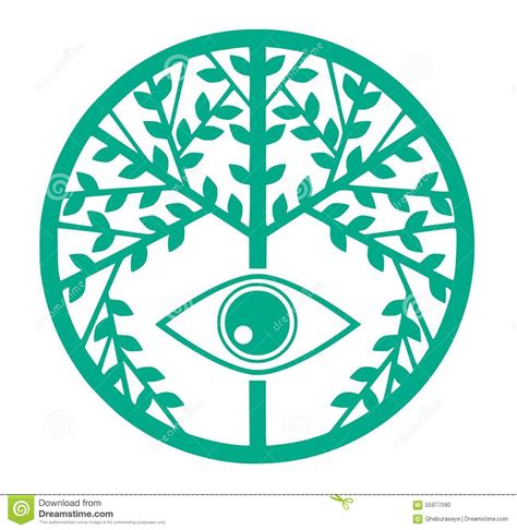 Colorful Stylized Tree With Eye Stock Vector Illustration Of Stylized