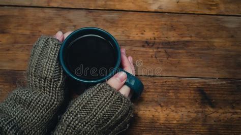 Woman Get Warming Up With A Cup Of Hot Coffee Stock Photo Image Of