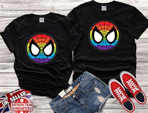 Spider Man Face Gay Pride Rainbow Lgbt Best T Tshirt Top Etsy