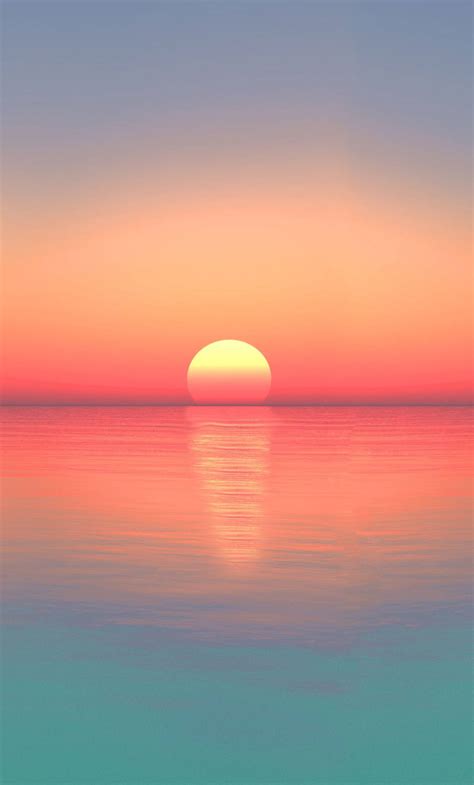 Download Gradient Pastel Sunset Ocean Wallpaper