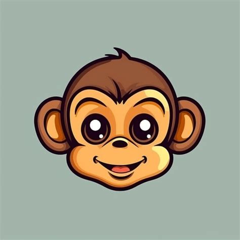 Premium Ai Image Monkey Face Clipart