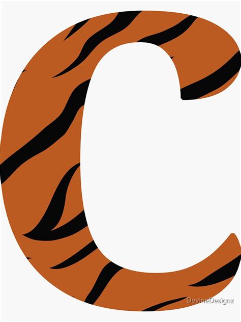 Letter C Tiger Skin Sticker For Sale By Devinedesignz Redbubble