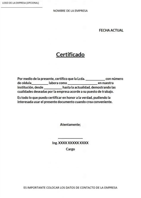 Ejemplo De Un Certificado