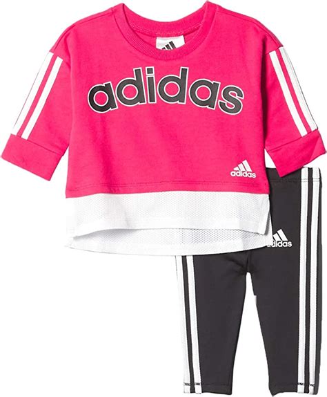 Adidas Baby Girls Ft Pullover Tight Set Pants Pink 18 Months