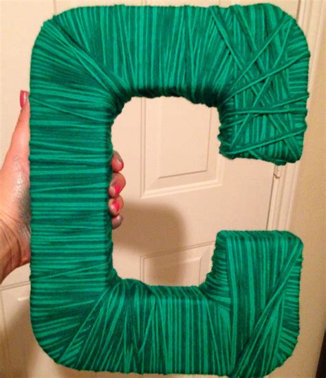 Two Colored Yarn Wrapped Letter My New Living Room Accent Color