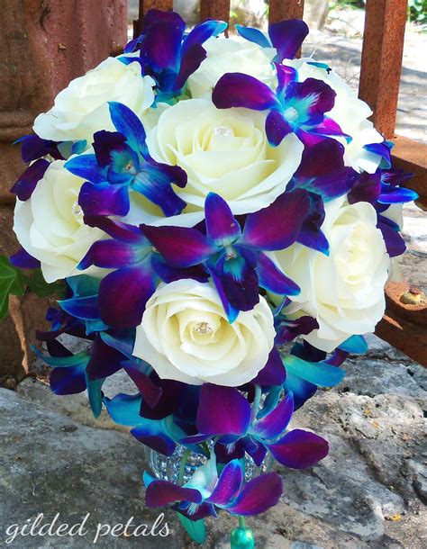 Wedding Unique Blue And Purple Flower Bouquets Wedding Bouquet 17