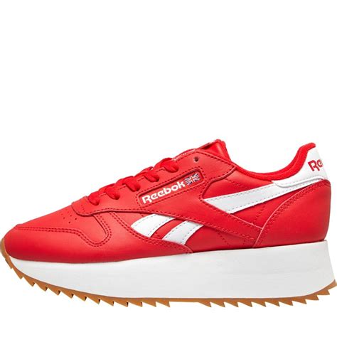 Buy Reebok Classics Womens Classic Leather Double Trainers Primal Red