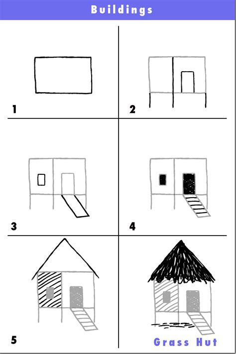 I came up with this on my own, but there is probably an official name for this trick. Draw a thatched hut | Art drawings for kids, Toddler ...