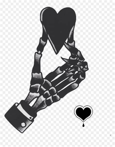 Skull Heart Png Png Download Skeleton Hand Holding Heart