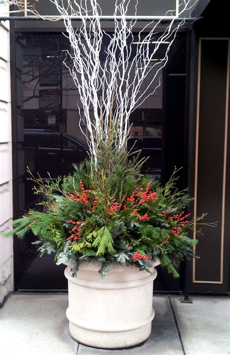 Holiday Winter Decor Containers Planters Evergreens