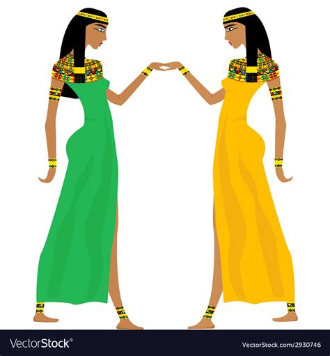 Ancient Egyptian Women Dancing Royalty Free Vector Image