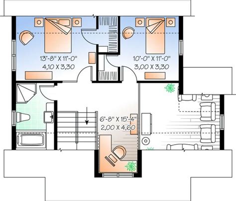 Narrow Lot Plan 1508 Square Feet 3 Bedrooms 2 Bathrooms 034 00785