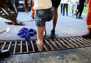 Skinny Teen Girl Gets Her Leg Stuck In A Storm Drain In China Daily
