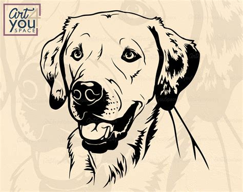 Labrador Retriever Portrait Svg Png Dxf Dog Laser Cut Vector Download