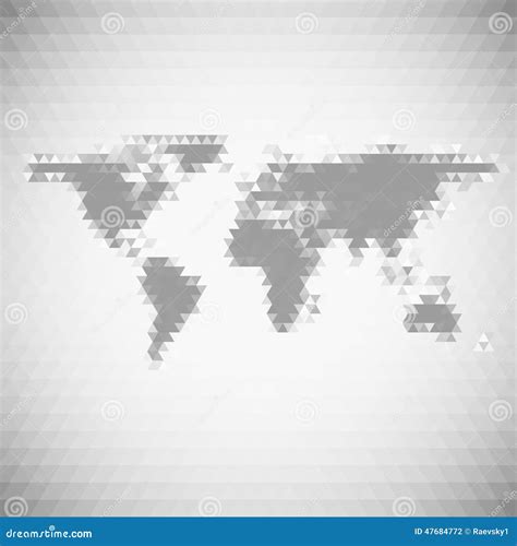 World Map Geometric Background Abstract Triangle Vector Illustration