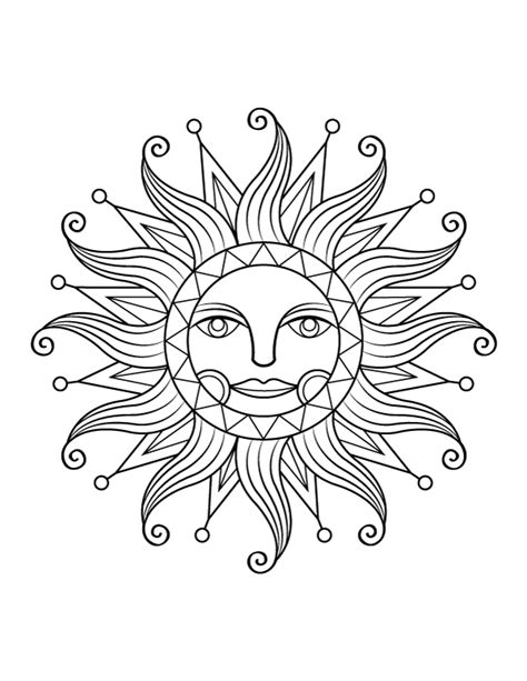 Instant Download Sun Summer Coloring Page Adult Coloring Page To Color