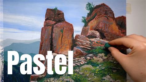 Pastel Painting Time Lapse Rocks On The Mountain 4k60fps Youtube