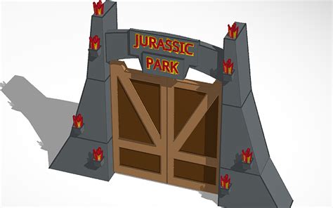 3d Design Jurassic Park Gate Tinkercad