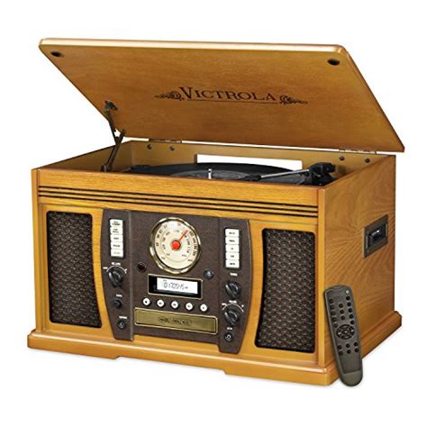 Victrola Aviator Wooden 7 In 1 Nostalgic Record Player With Bluetooth