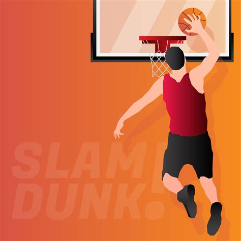 Basketball Player Jumps To Dunk Illustration 199350 Vector