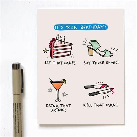 Funny Birthday Card For Friend Dark Humor Birthday Card For
