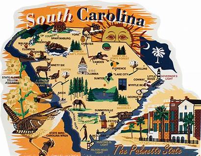 Carolina South Map State Places Sc Charleston
