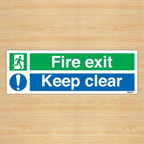 British Standard Fire Exit Safety Sign Direction Self Adhesive Vinyl