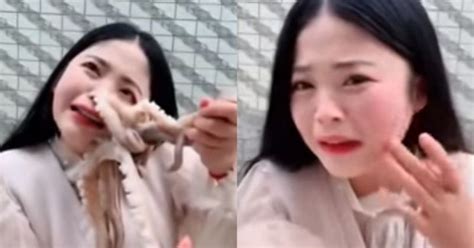 Chinese Woman Gets A Taste Of Karma After The Live Octopus She Was